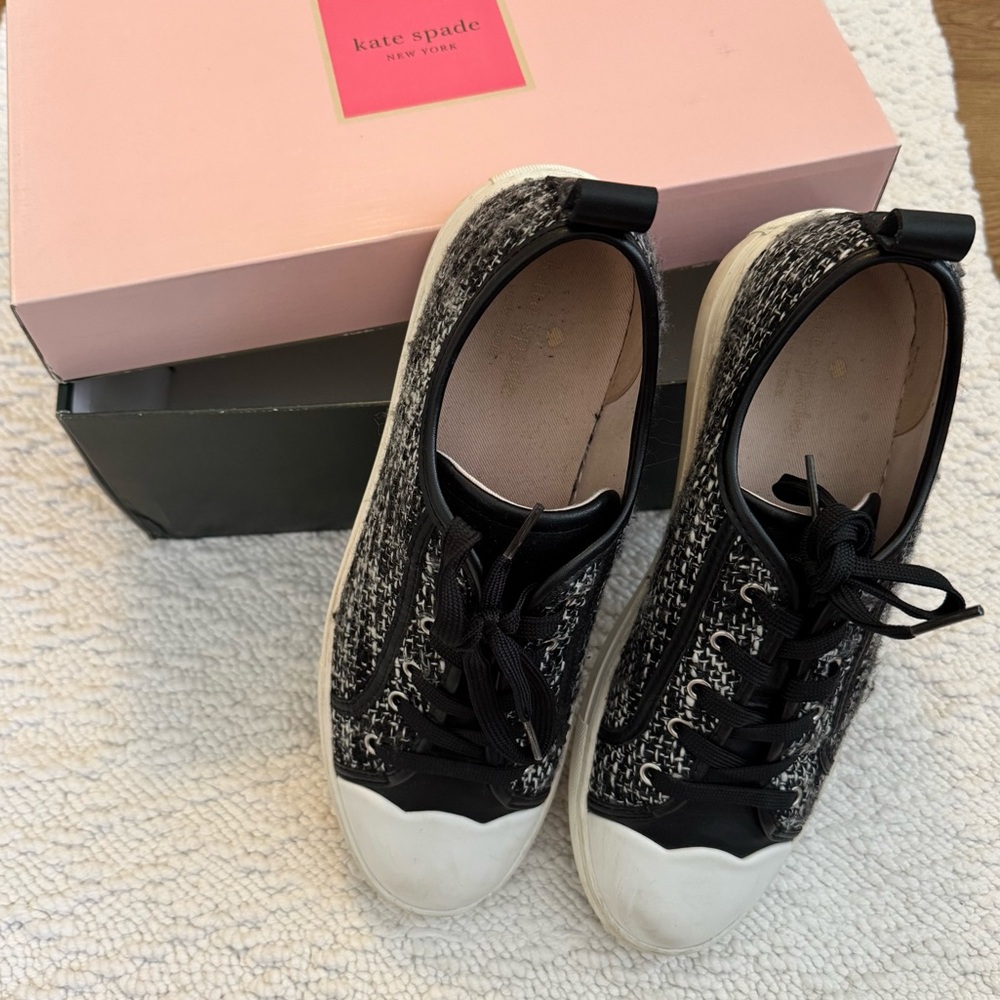 Kate Spade Avery Tweed Black and White Women's Sneakers